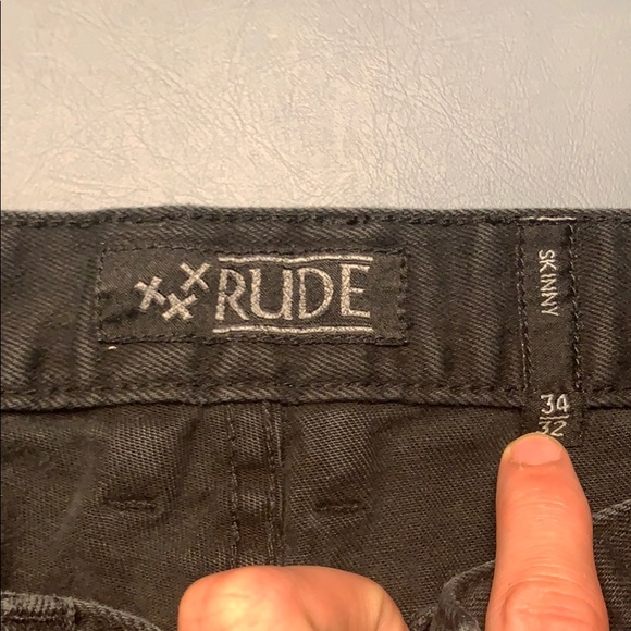 Men’s Black Rude Skinny Jeans - Picture 7 of 8